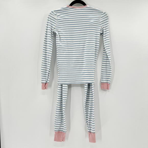 Boden Girls White and Blue Striped PJ Set 14 Kids - Picture 2 of 6